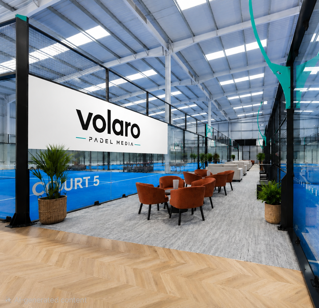 Courtside Volaro branded wall